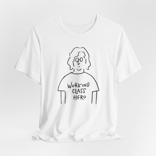 White Cotton John Lennon Working Class Hero T-shirt
