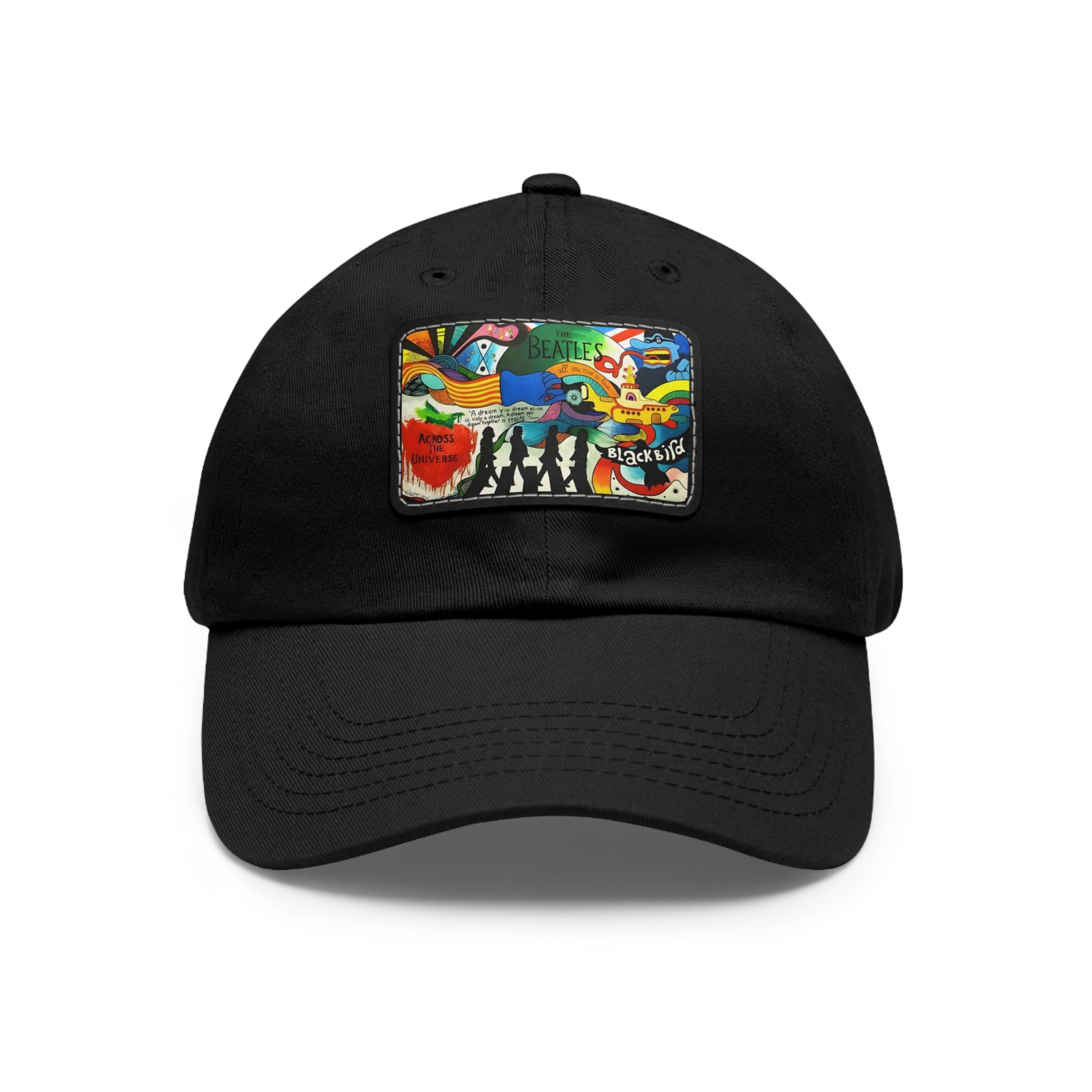 The Beatles Song Titles Leather Patch Dad Cap