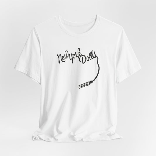 New York Dolls Logo White Cotton T-shirt