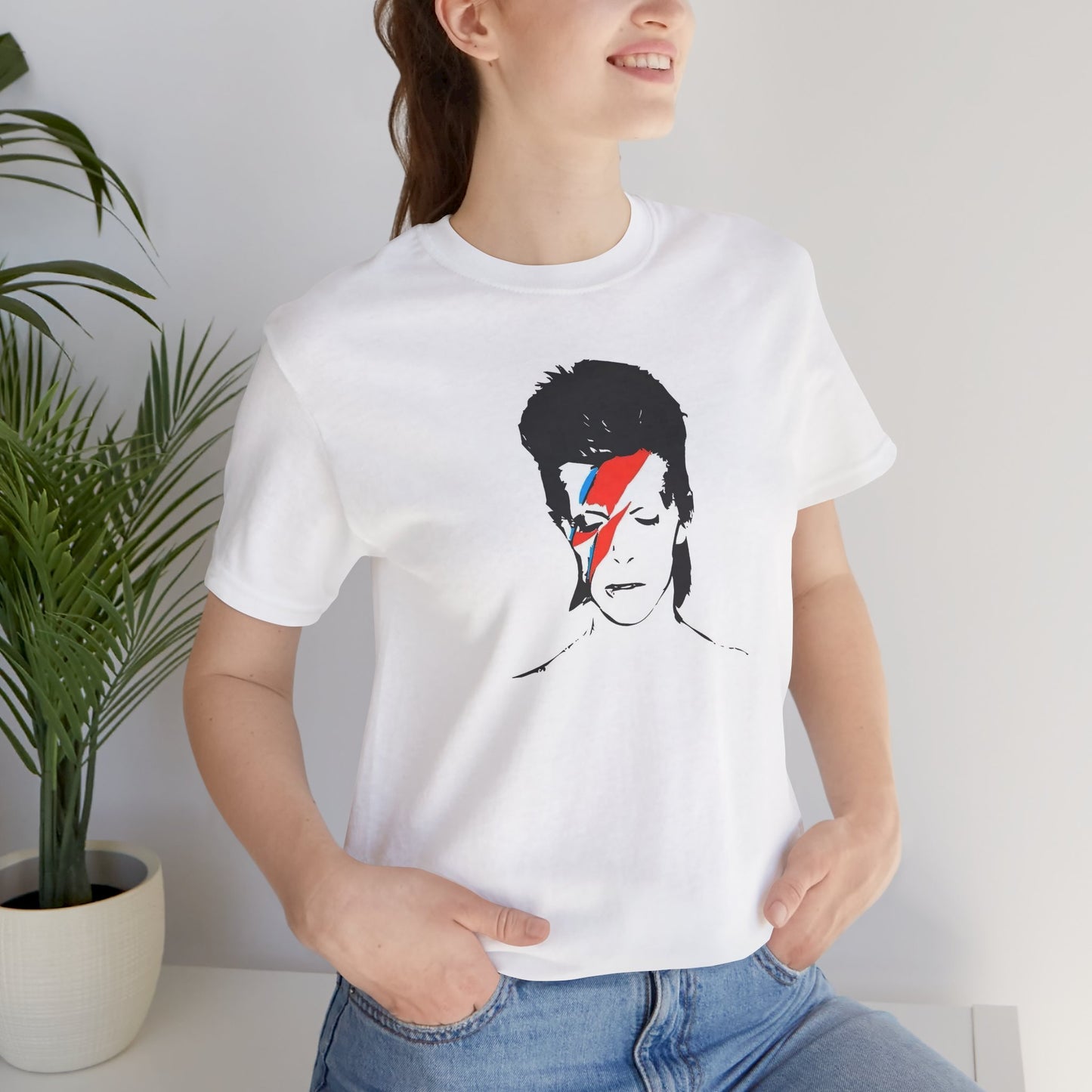 David Bowie Aladdin Sane White Cotton T-shirt 