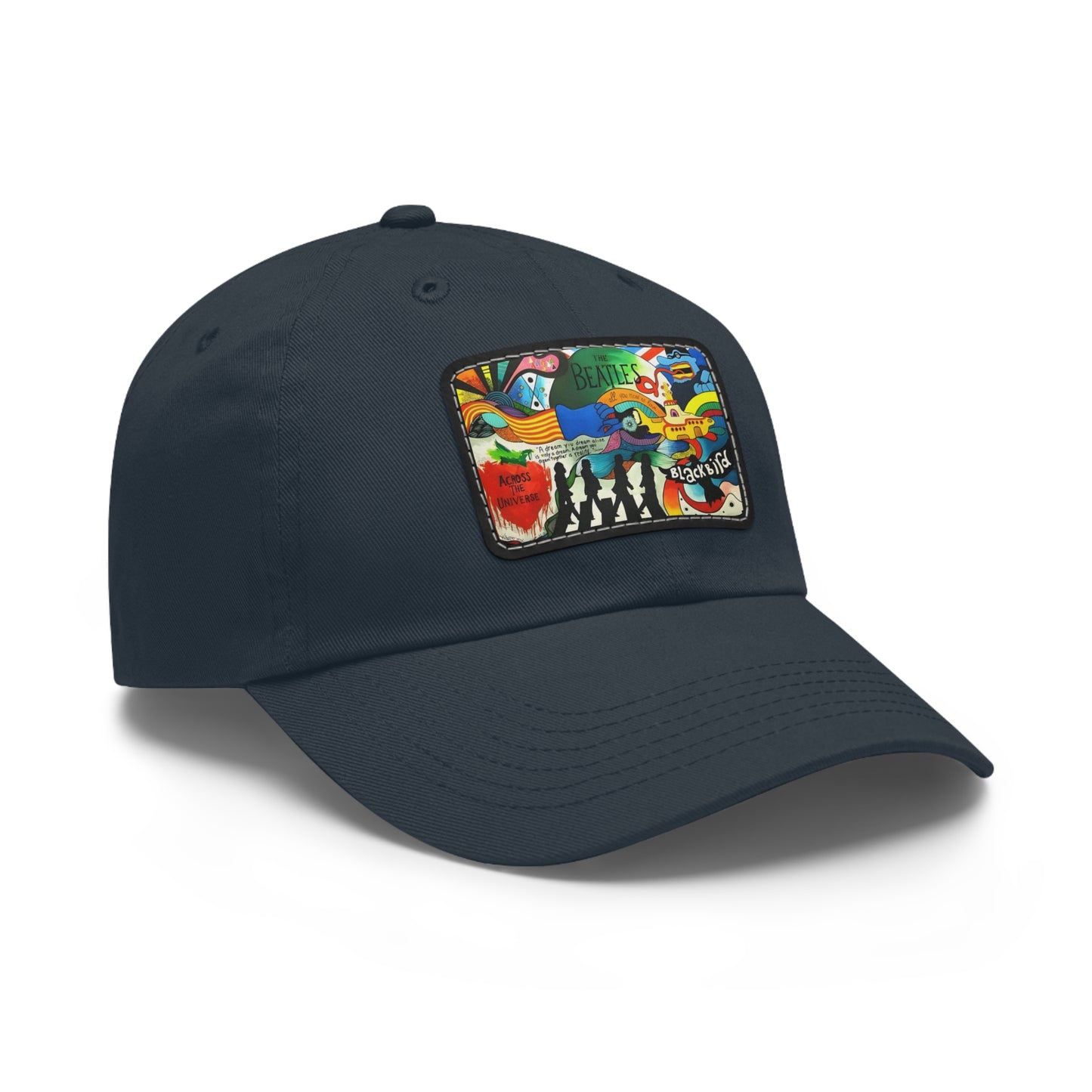 The Beatles Song Titles Leather Patch Dad Cap