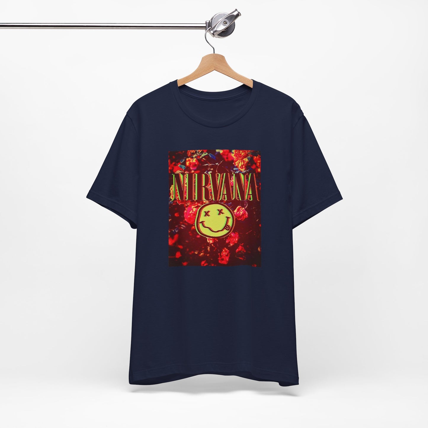 Nirvana Smiley Face Color T-shirt - Cotton Blend Nirvana Smiley Face Shirt - Unisex Nirvana Graphic Band Print Tee - Vintage Kurt Cobain T-shirt