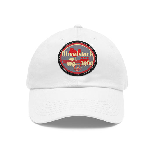 Woodstock 1969 Leather Patch Dad Cap 