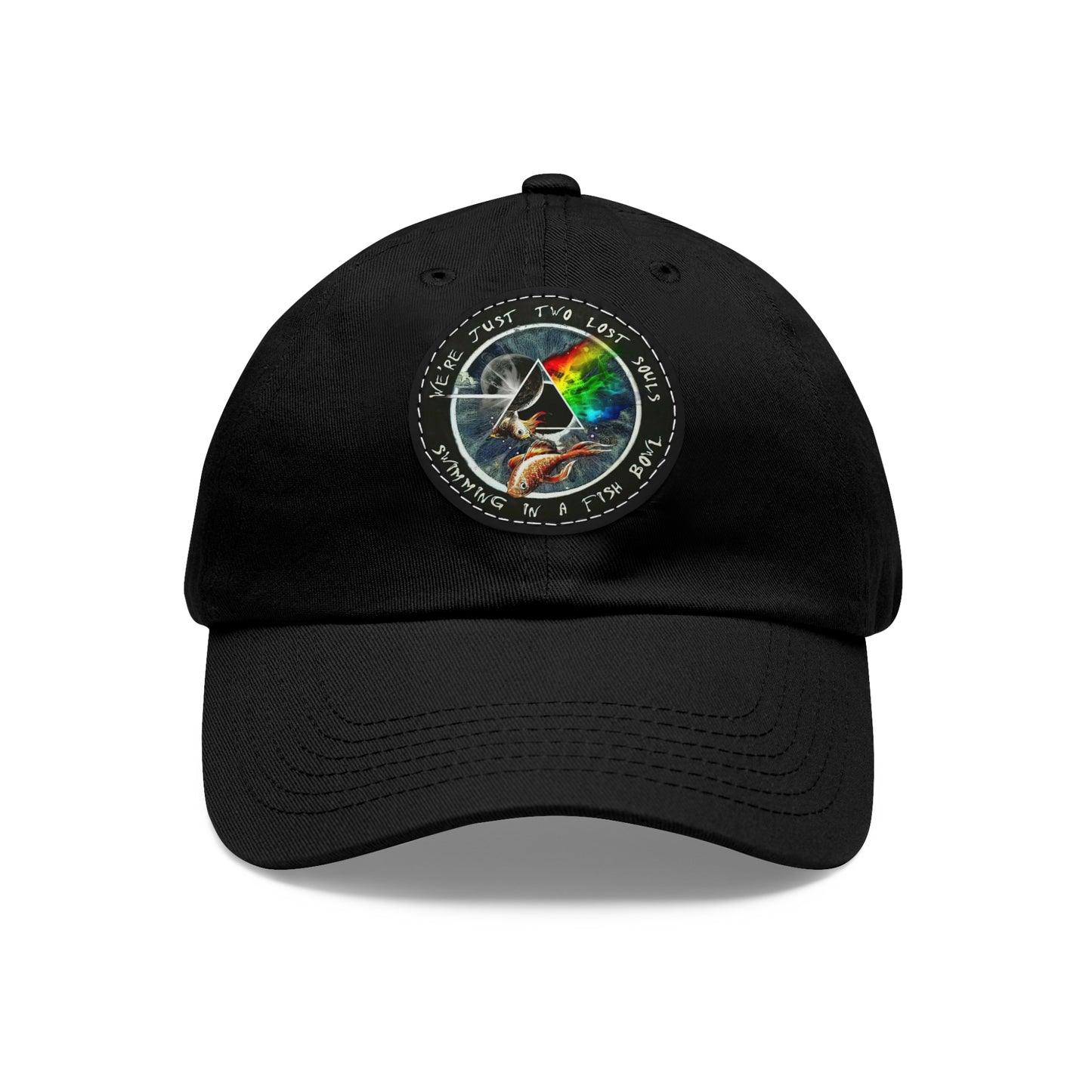 Pink Floyd Two lost Souls Swimming in a Fish Bowl Leather Patch Dad Cap