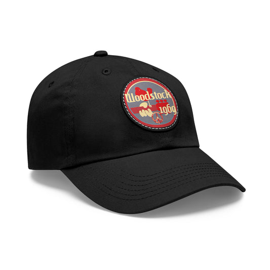 Woodstock 1969 Leather Patch Dad Cap 