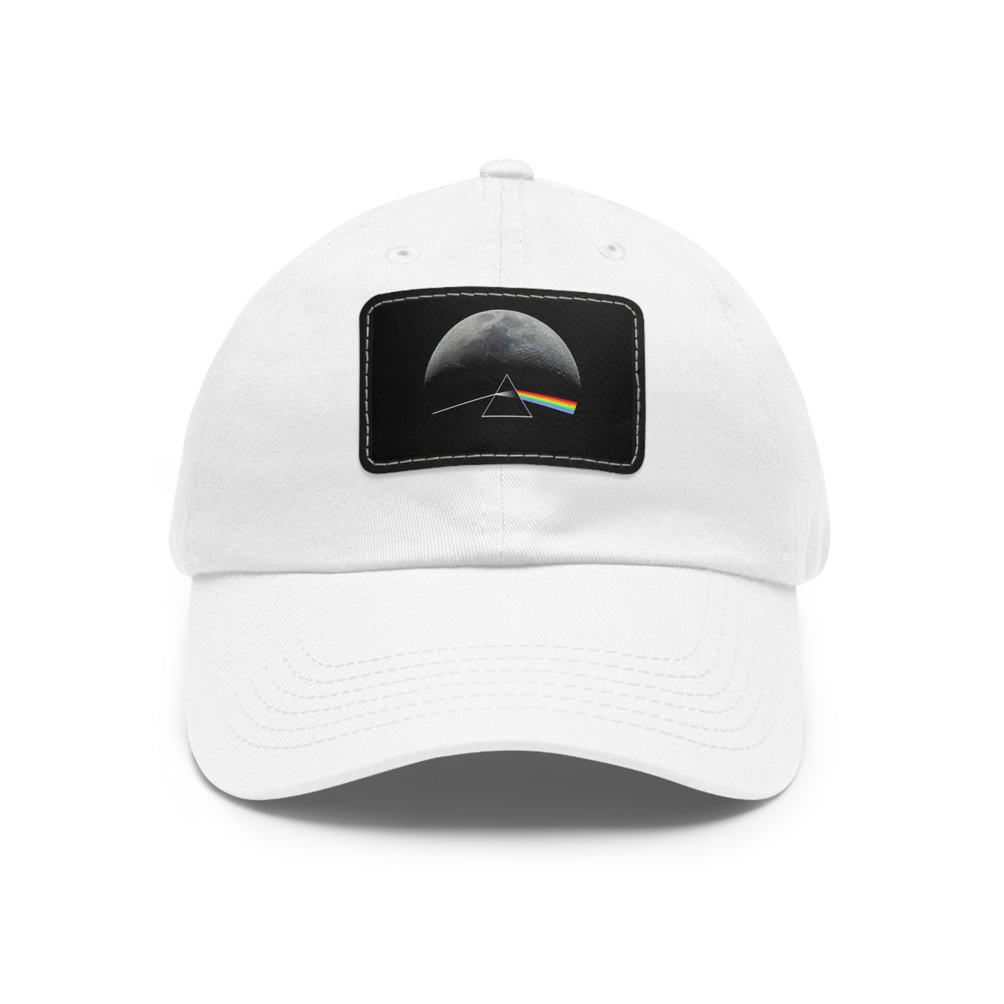 Rare Pink Floyd Dark Side of the Moon Baseball Cap - DSOTM Pink Floyd Ball Cap - Pink Floyd dark Side of the Moon Leather Patch Dad Cap
