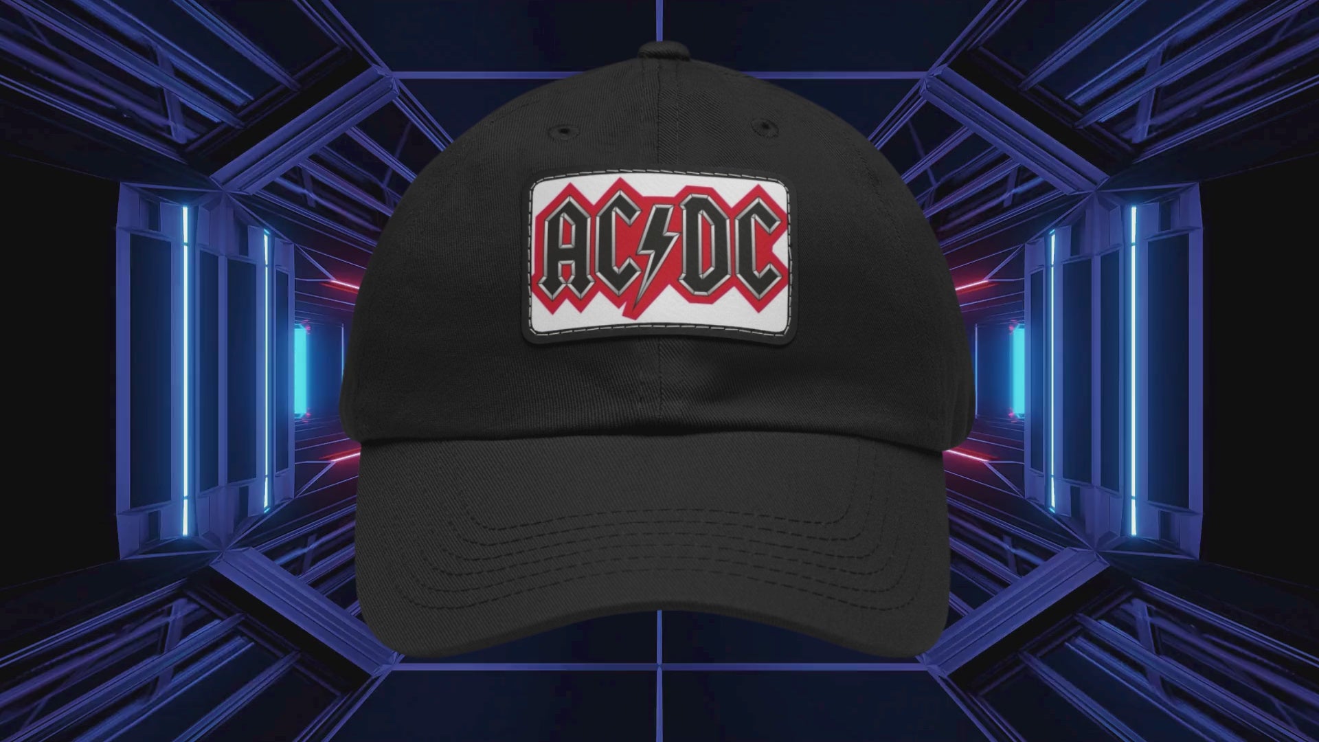 AC/DC Logo Leather Patch Cap