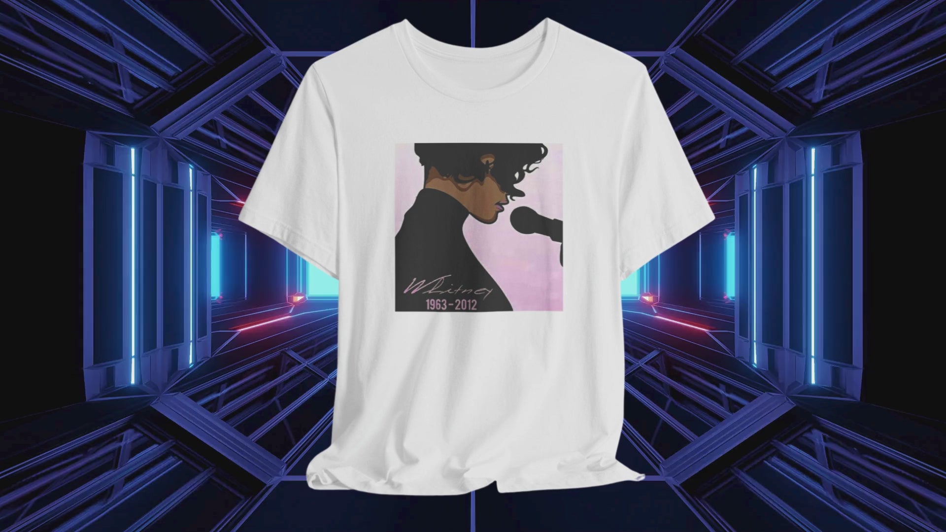 Whitney Houston Tribute White Cotton Unisex Tee
