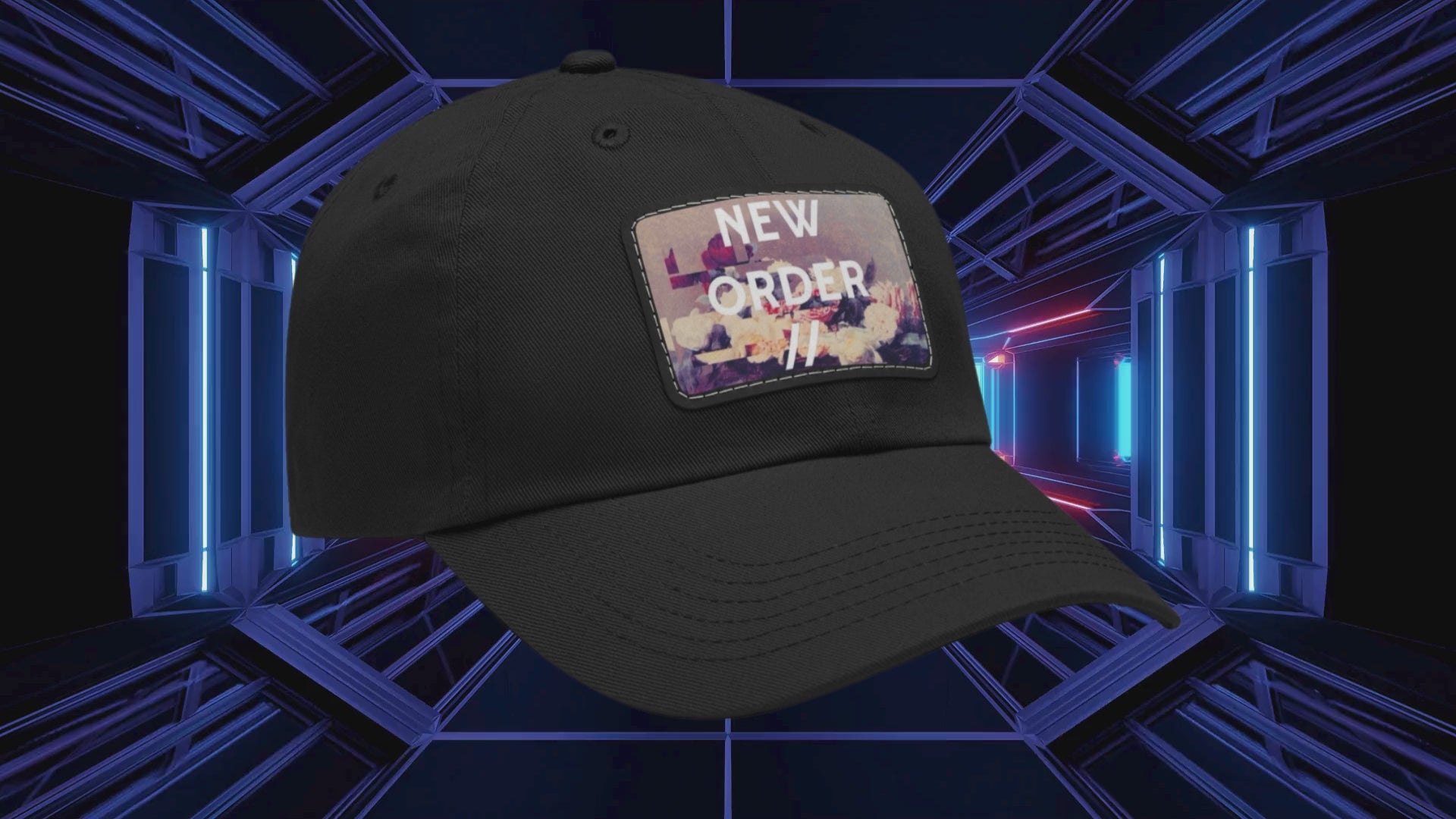 New Order Leather Patch Dad Cap