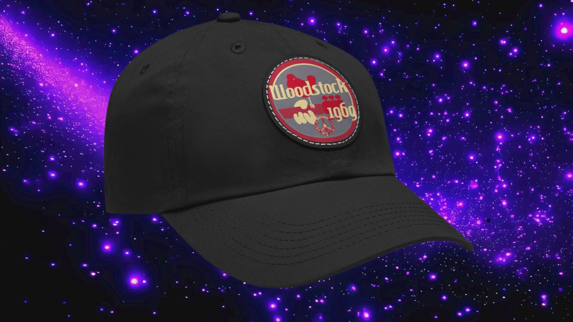 Woodstock 1969 Leather Patch Cap