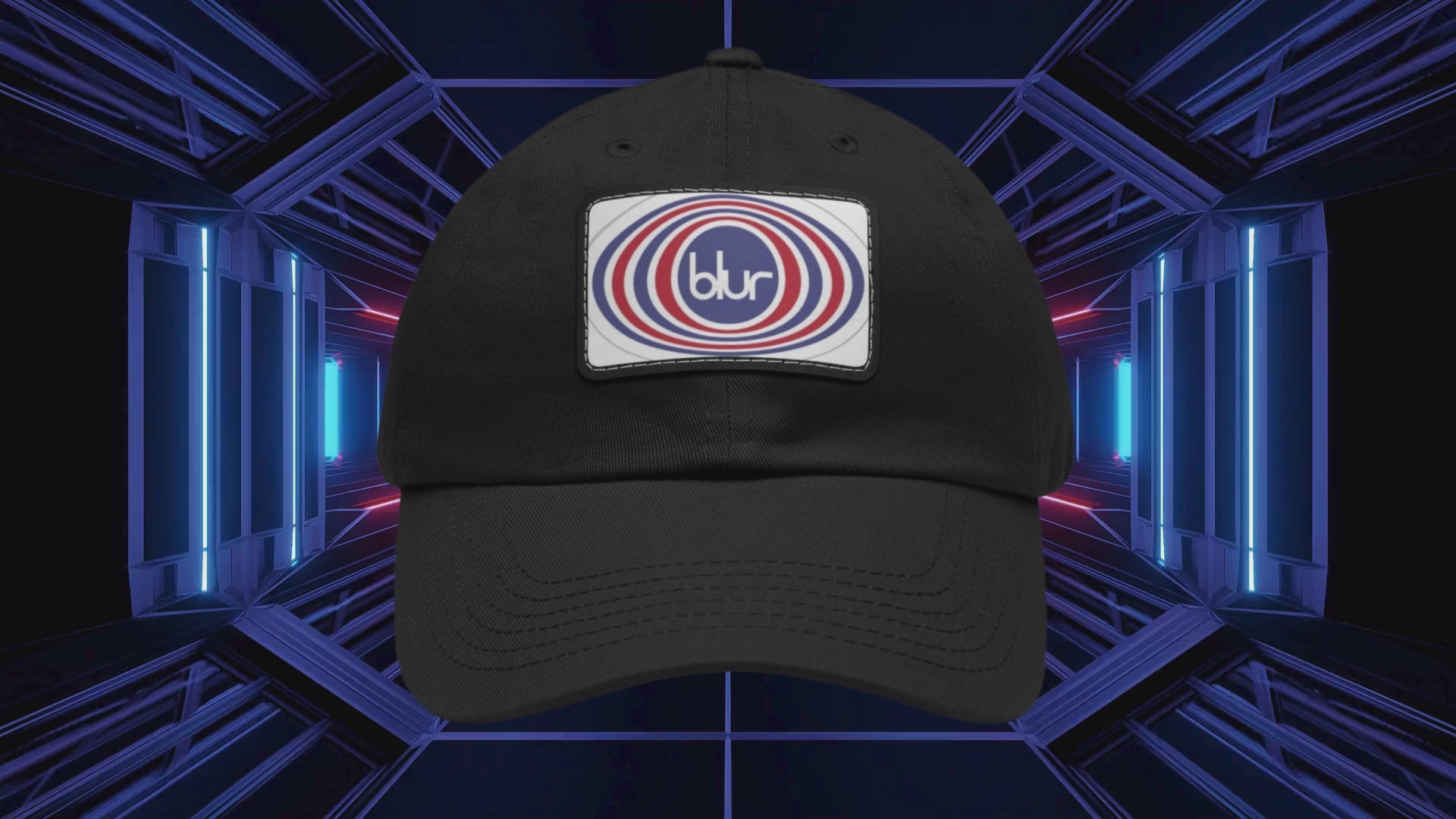 Blur Logo Leather Patch Cap
