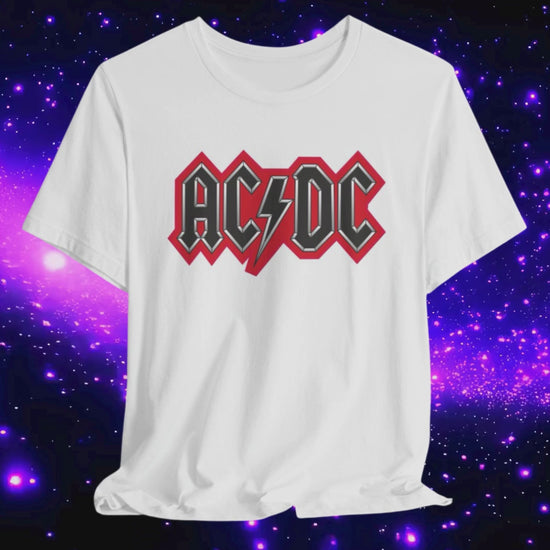 AC/DC Logo White Cotton Unisex T-shirt