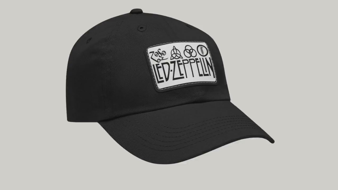 Led Zeppelin Zoso Leather Patch Dad Cap