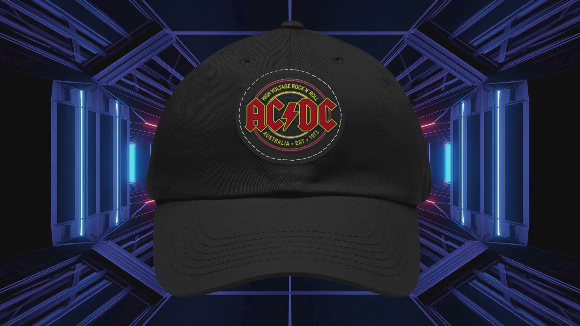 AC/DC Heavy Metal Baseball Cap - AC/DC Gift - Leather Patch AC/DC