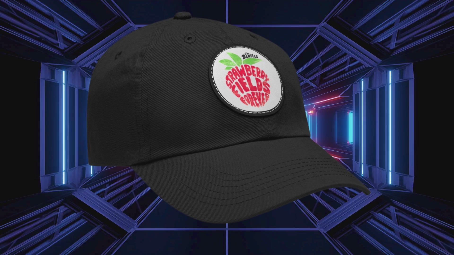 The Beatles Strawberry Fields Leather Patch Cap