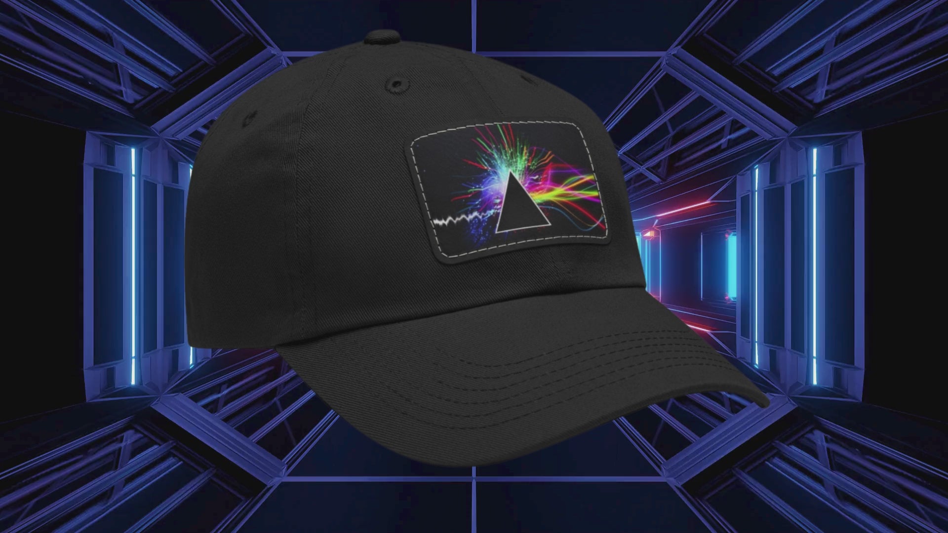 Pink Floyd Alternative Dark Side of the Moon Leather Patch Cap