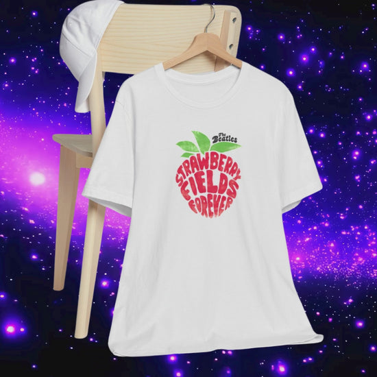 The Beatles White Cotton Strawberry Fields Forever Unisex T-shirt